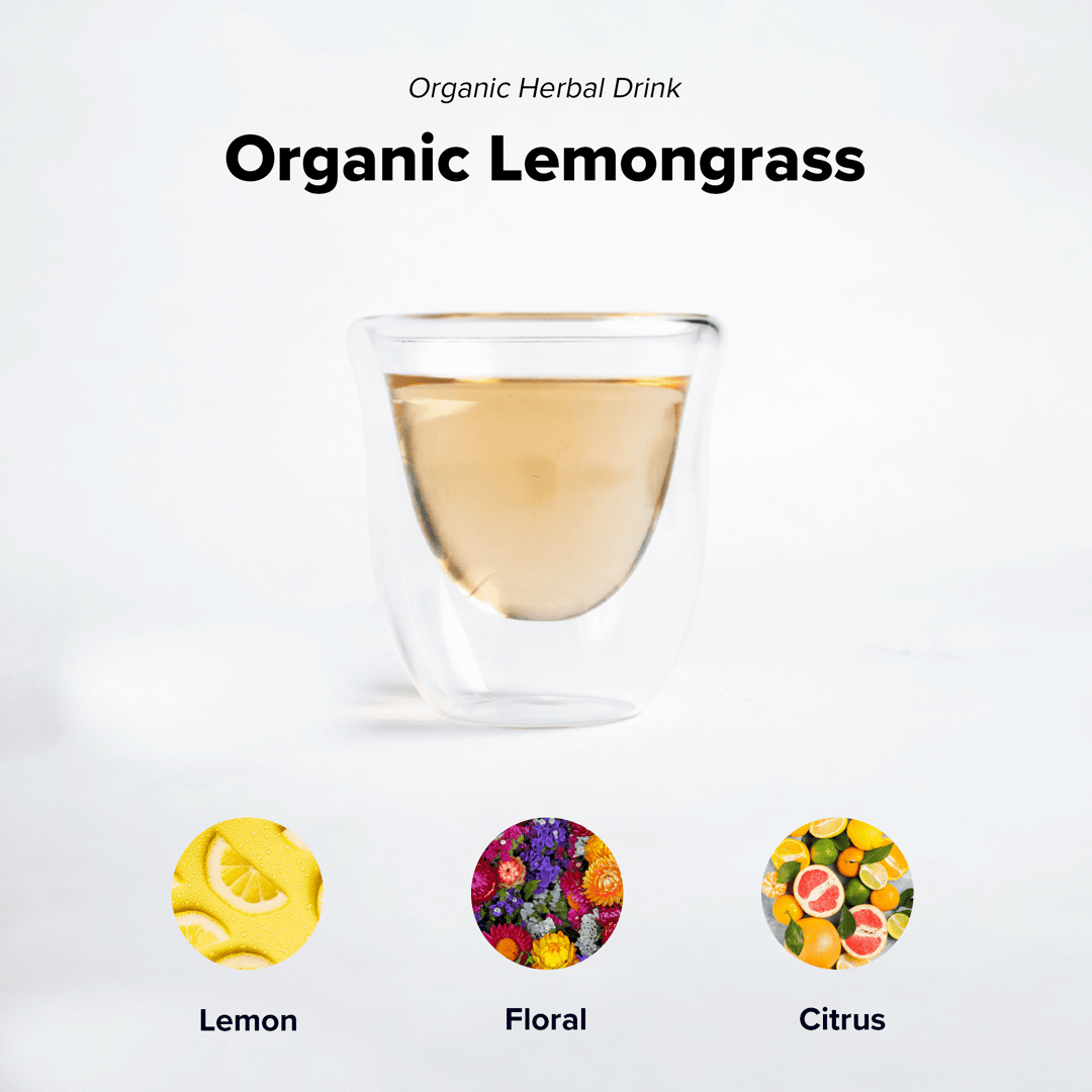 Organic Lemongrass from Nepal Tea, showing fresh, green lemongrass stalks with a bright, vibrant appearance.