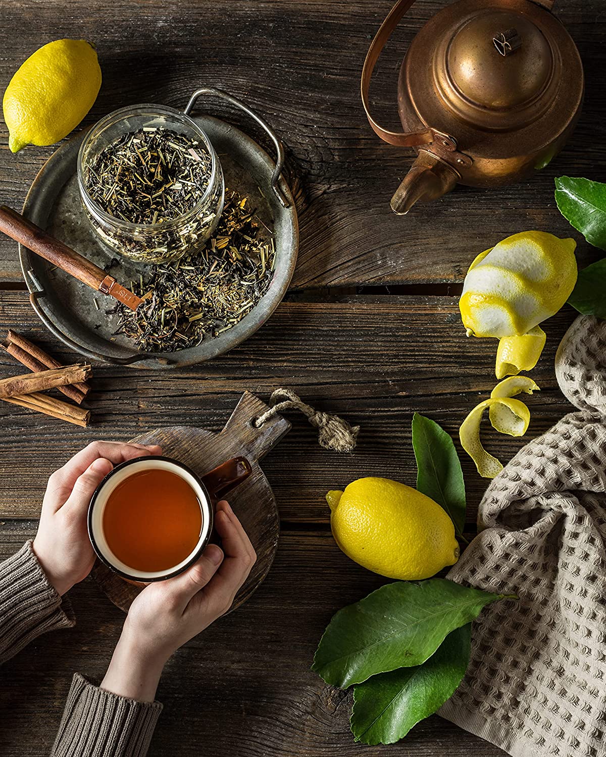 Gardenika Lemon Essence Black Loose Leaf Tea with Green Rooibos, USDA Organic, 55+ Cups – 4 Oz (113g)
