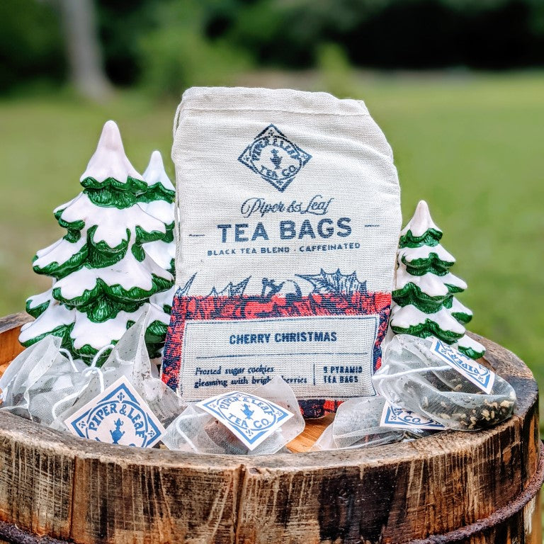 Piper and Leaf Cherry Christmas 9ct Tea Bags in Muslin