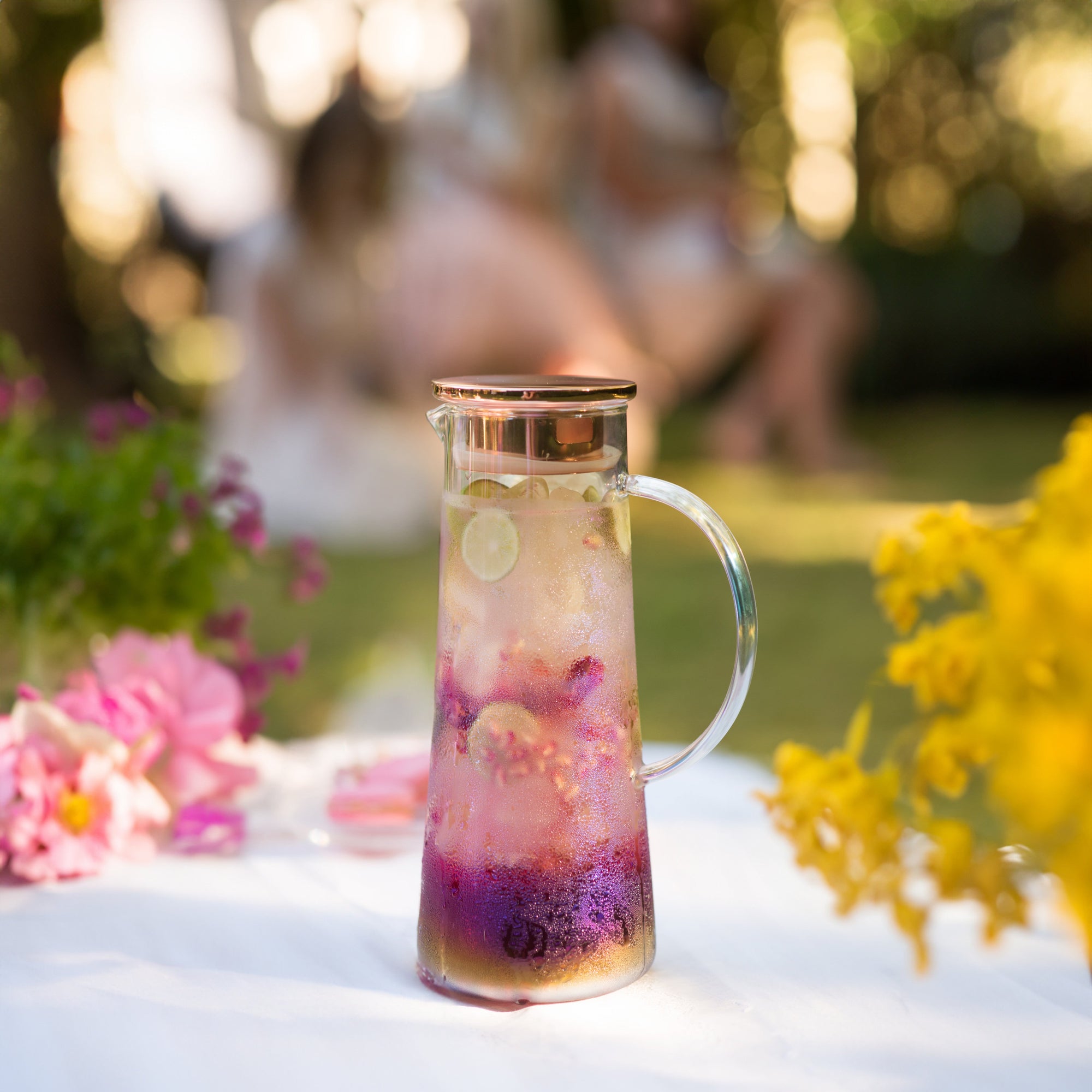 Pinky Up Charlie Iridescent Glass Iced Tea Carafe