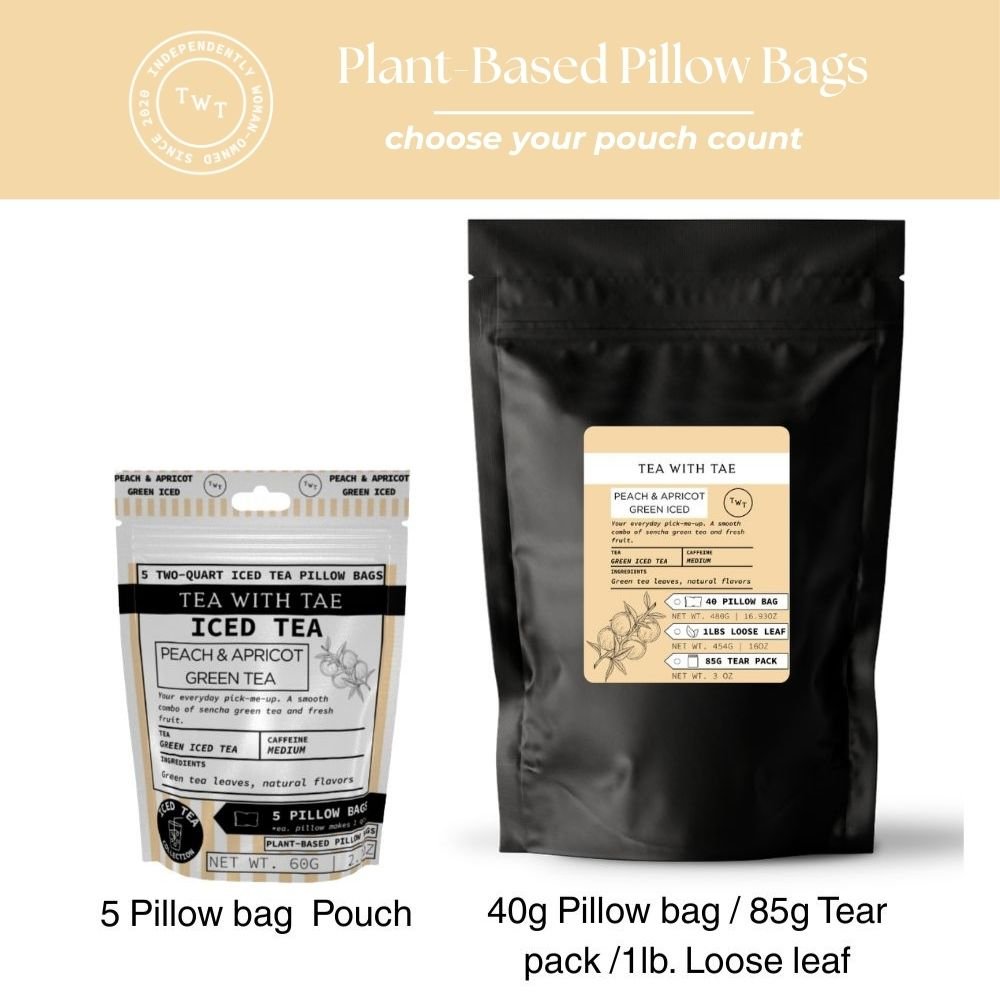 Tea with Tae Peach & Apricot Green Iced Tea Pouch