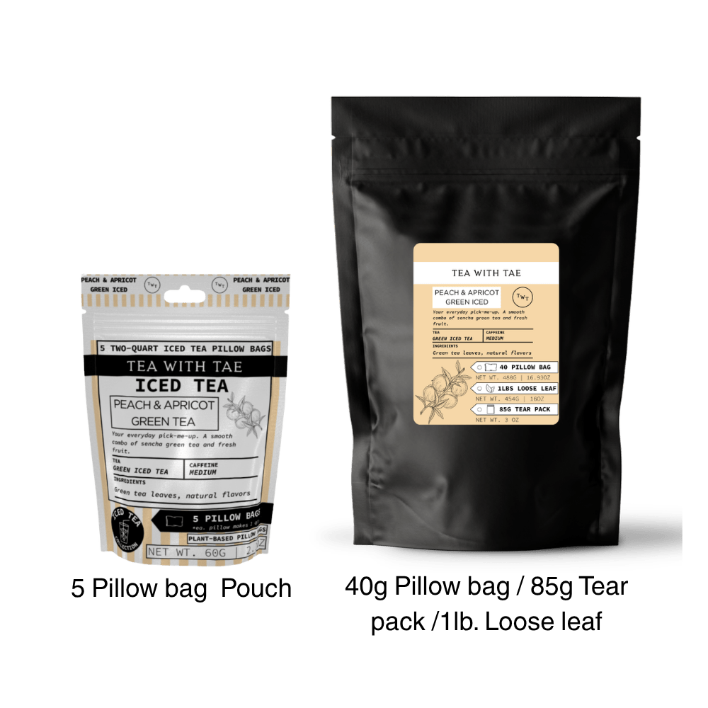 Tea with Tae Peach & Apricot Green Iced Tea Pouch