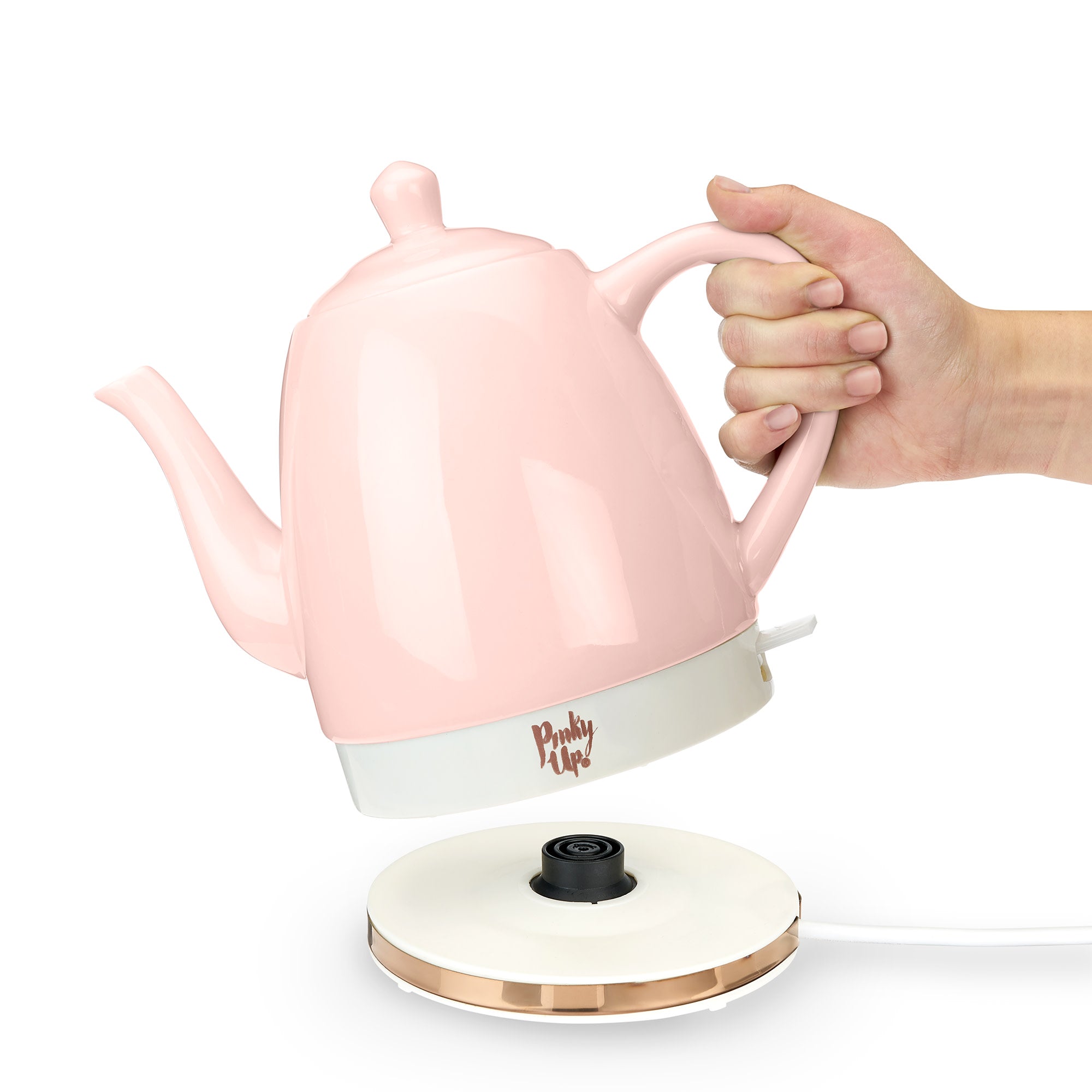 Pinky Up Noelle™ Pink Ceramic Electric Tea Kettle