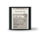 Tea with Tae Pumpkin Spice Black Tea Tin Gift featuring 20 biodegradable tea sachets, cozy autumn blend with Ceylon black tea.