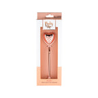 Pinky Up Rose Gold Heart Tea Infuser, a rose gold metal infuser shaped like a heart, perfect for brewing tea.