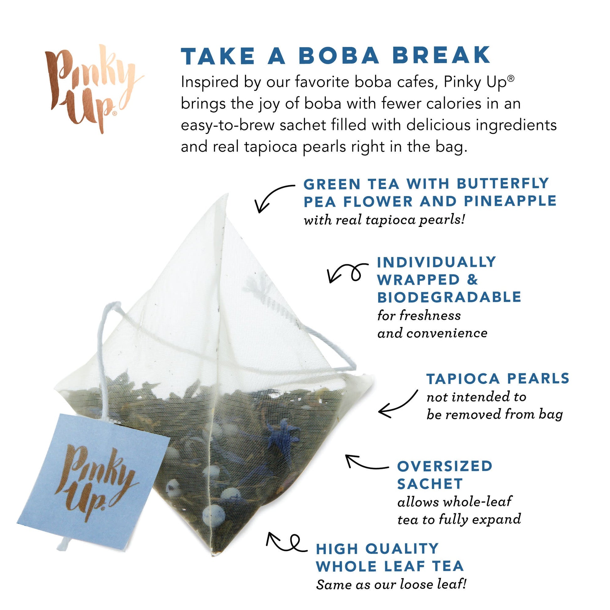 Pinky Up Butterfly Boba Tea Sachets