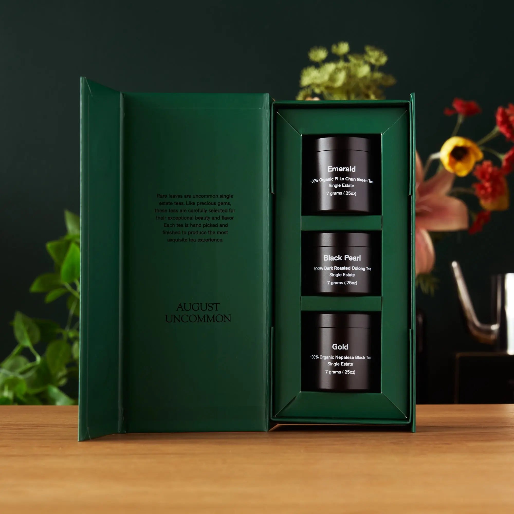 August Uncommon Rare Leaves Single Origin Tea Mini Tin Sampler Oolong Tea
