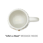 Pinky Up Olivia Ceramic Owl Mug, a cute ceramic mug shaped like an owl, perfect for coffee or tea