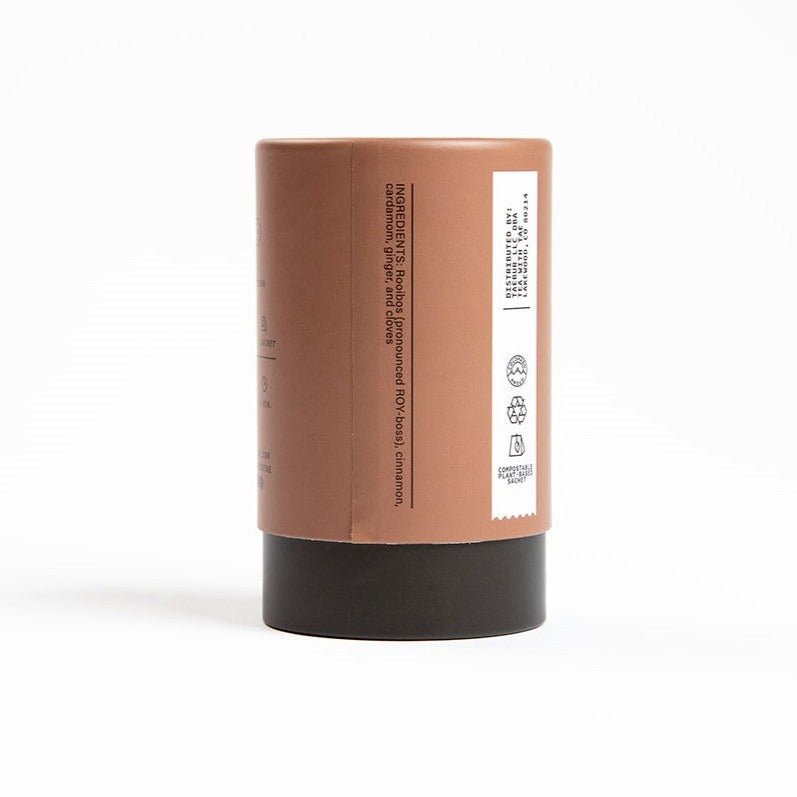 Tea with Tae Rooibos Chai Mini Tea Tube with 5 tea bags, brand Tea with Tae, displayed in a clear tube packaging.