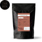 Tea with Tae Rooibos Chai Pouch, a red tea blend in a resealable pouch, shown in product packaging on a white background.