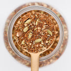 Tea with Tae Rooibos Chai Pouch, a red tea blend package displayed on a neutral background