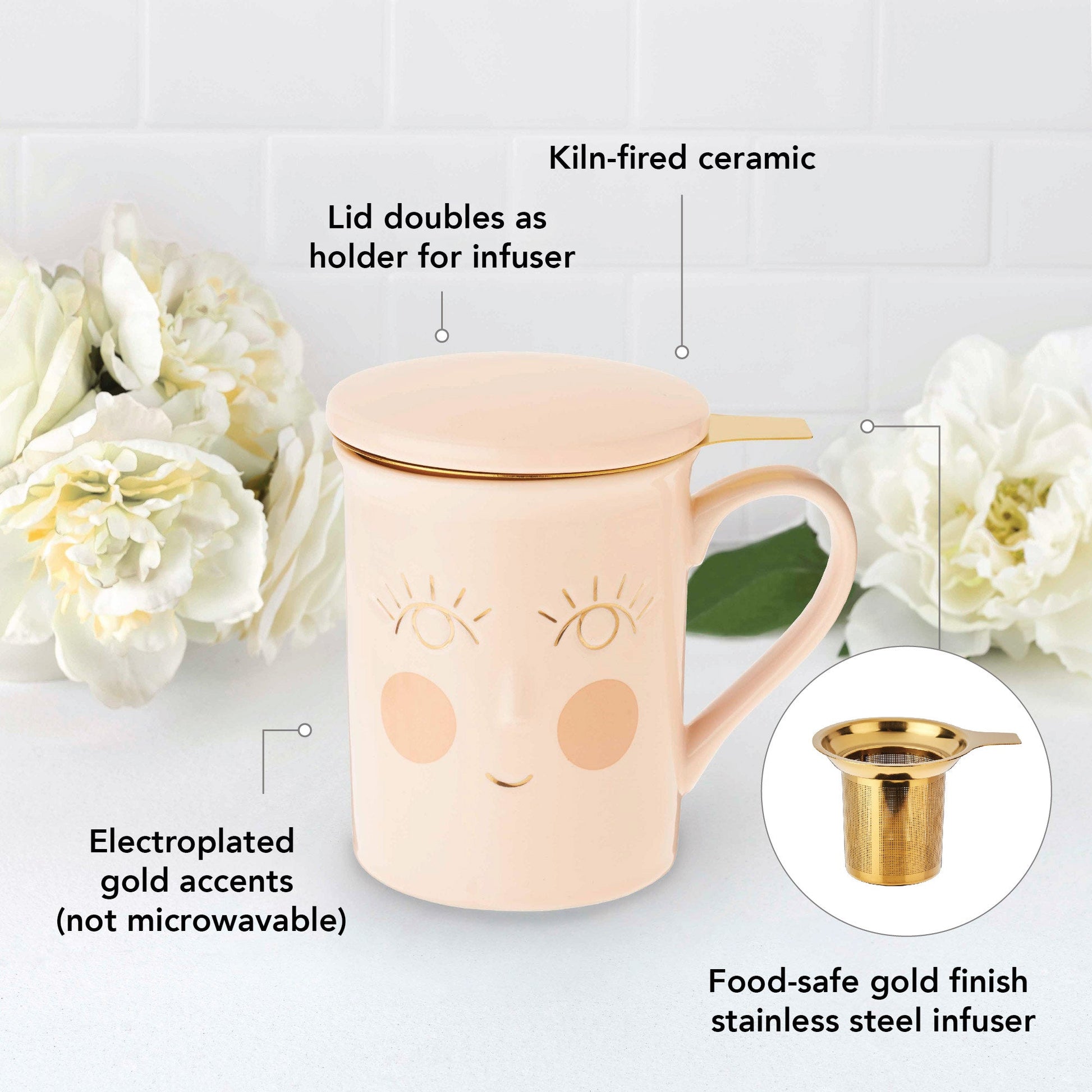 Pinky Up Annette: Hello Beautiful Ceramic Tea Mug & Infuser