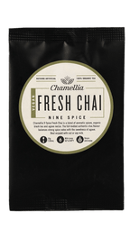 9 Spice Agave Fresh Chai by Somage USA in a clear packaging displayed on a neutral background