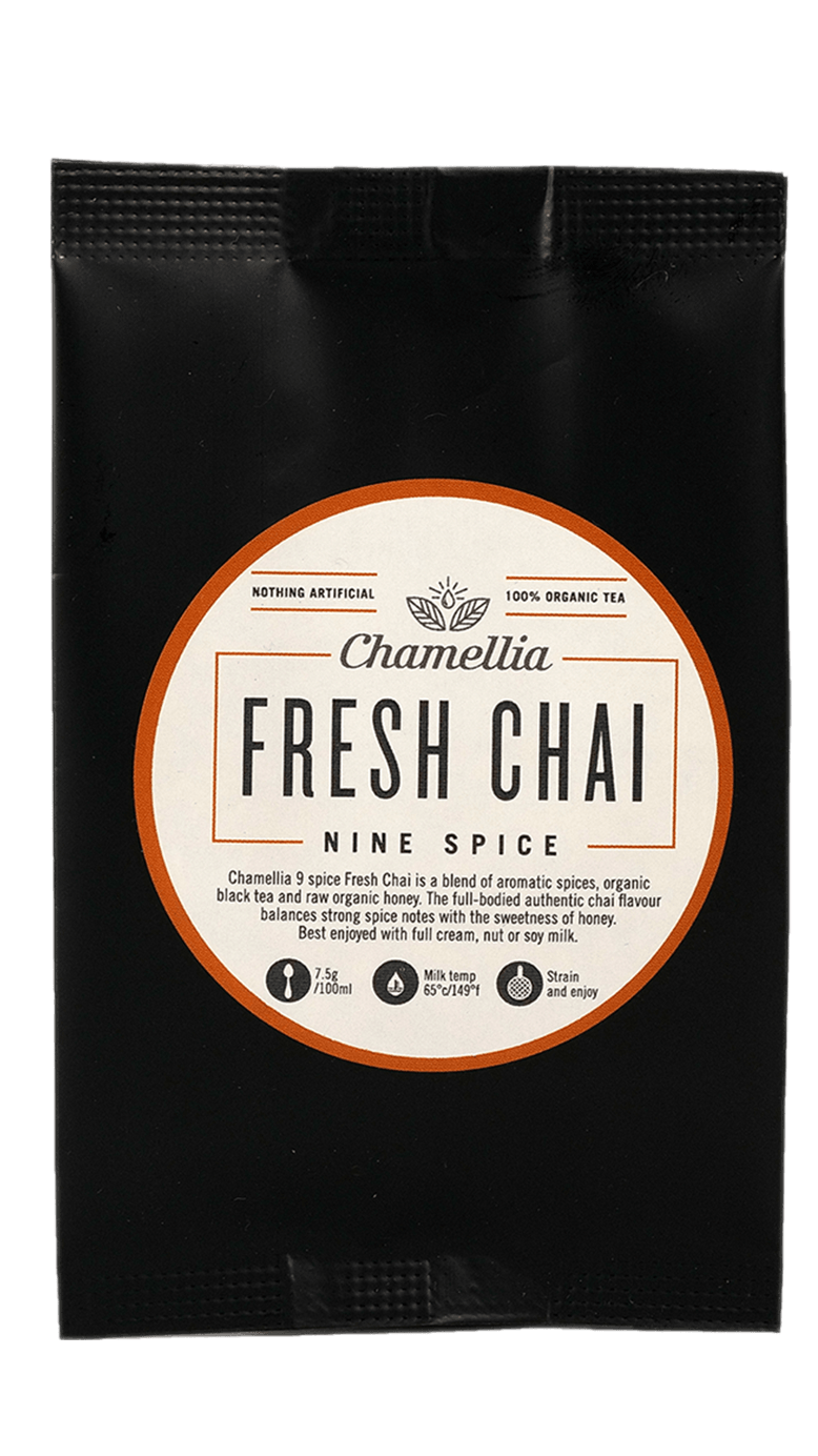 9 Spice Honey Fresh Chai by Somage USA, a jar of honey chai blend with spices, shown in a clear container.