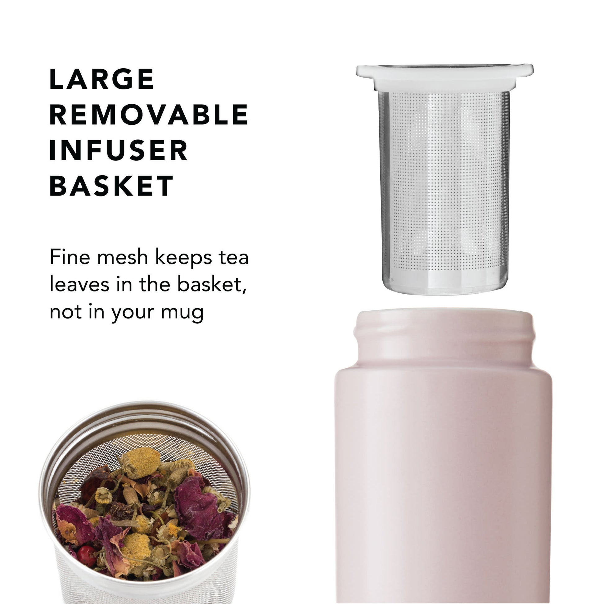Pinky Up Tatyana Ceramic To-Go Infuser Mug in Lavender
