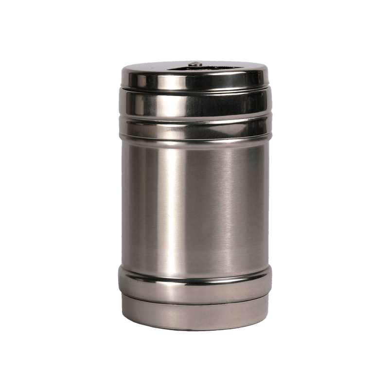 Stainless Steel Spice Dust Steel Shaker by Somage USA for serving Fresh Chai Spice Dust, shown in the image.