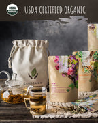 Gardenika Organic Loose Leaf Tea Sampler, Caffeine-Free Herbal Assortment, 120+ Cups – 5 Pack