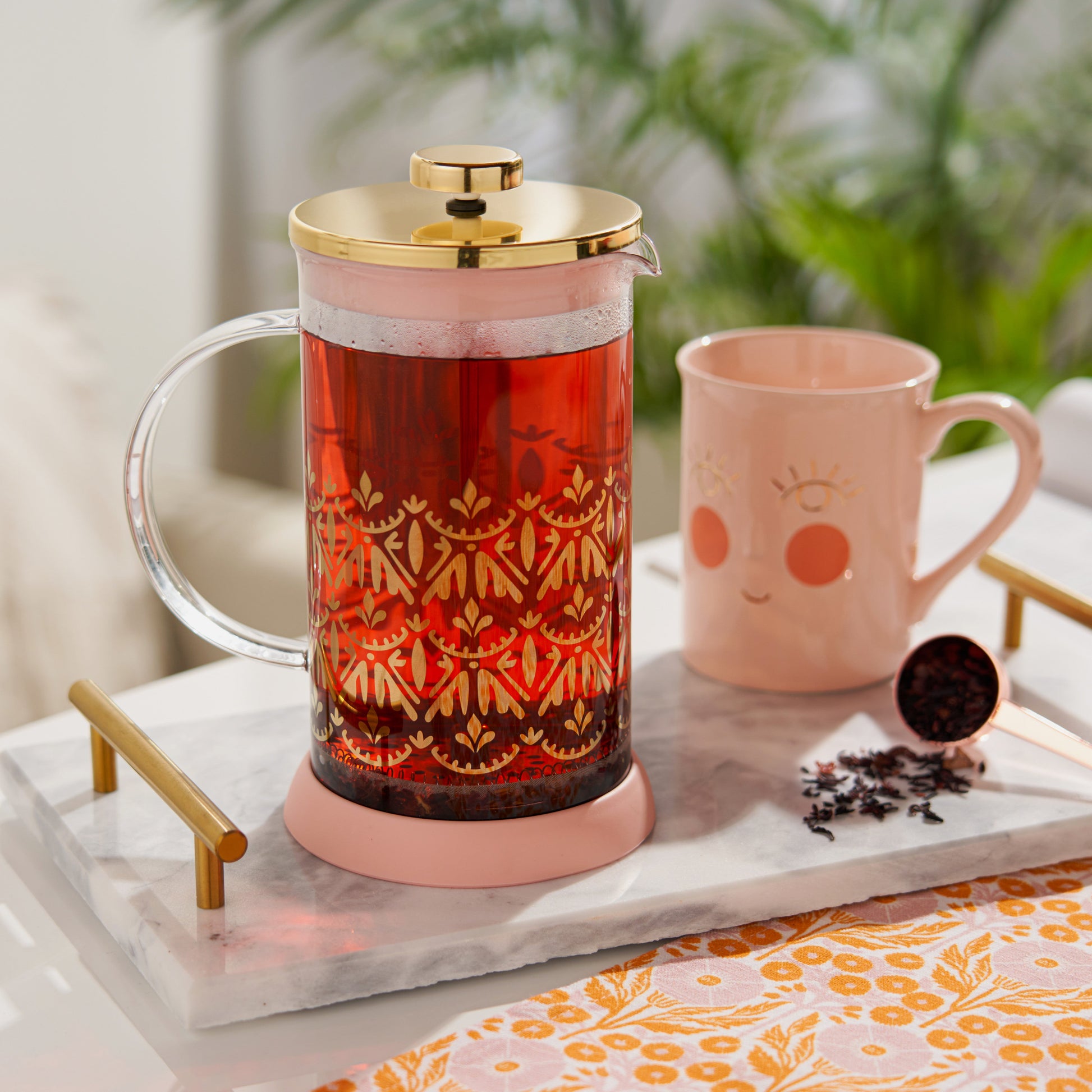 Pinky Up Riley Casablanca Glass Tea Press Pot