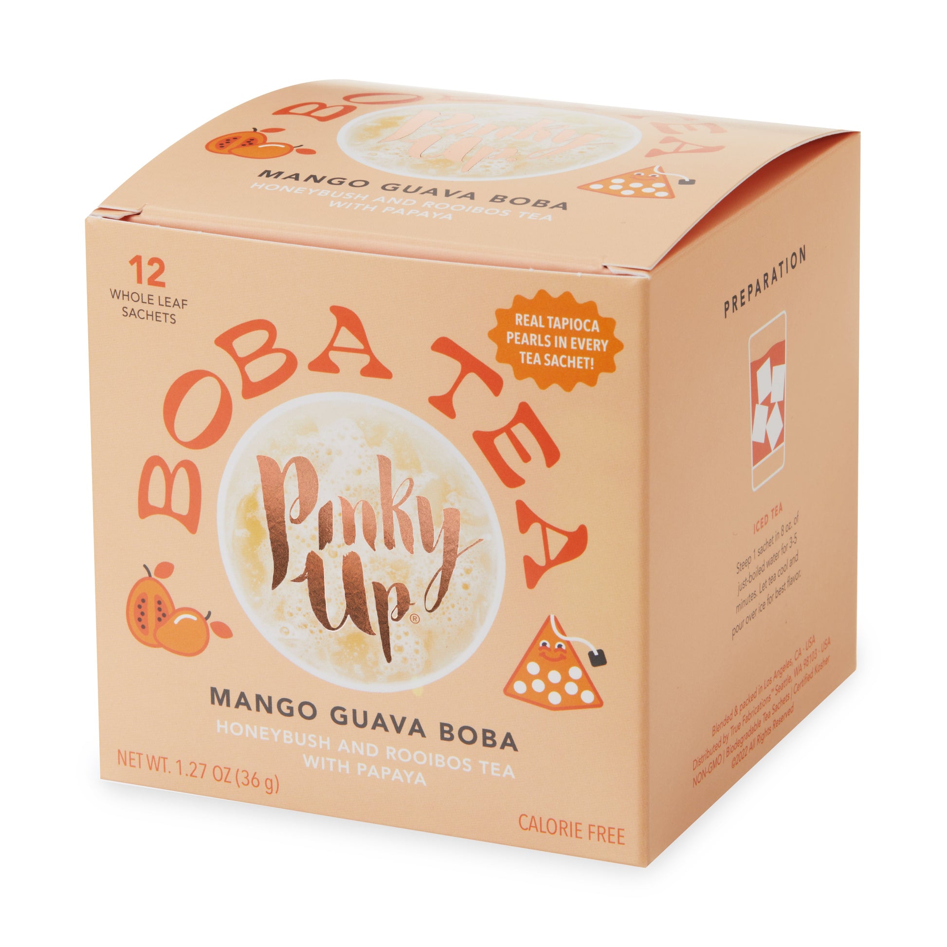 Pinky Up Mango Guava Boba Tea Sachets