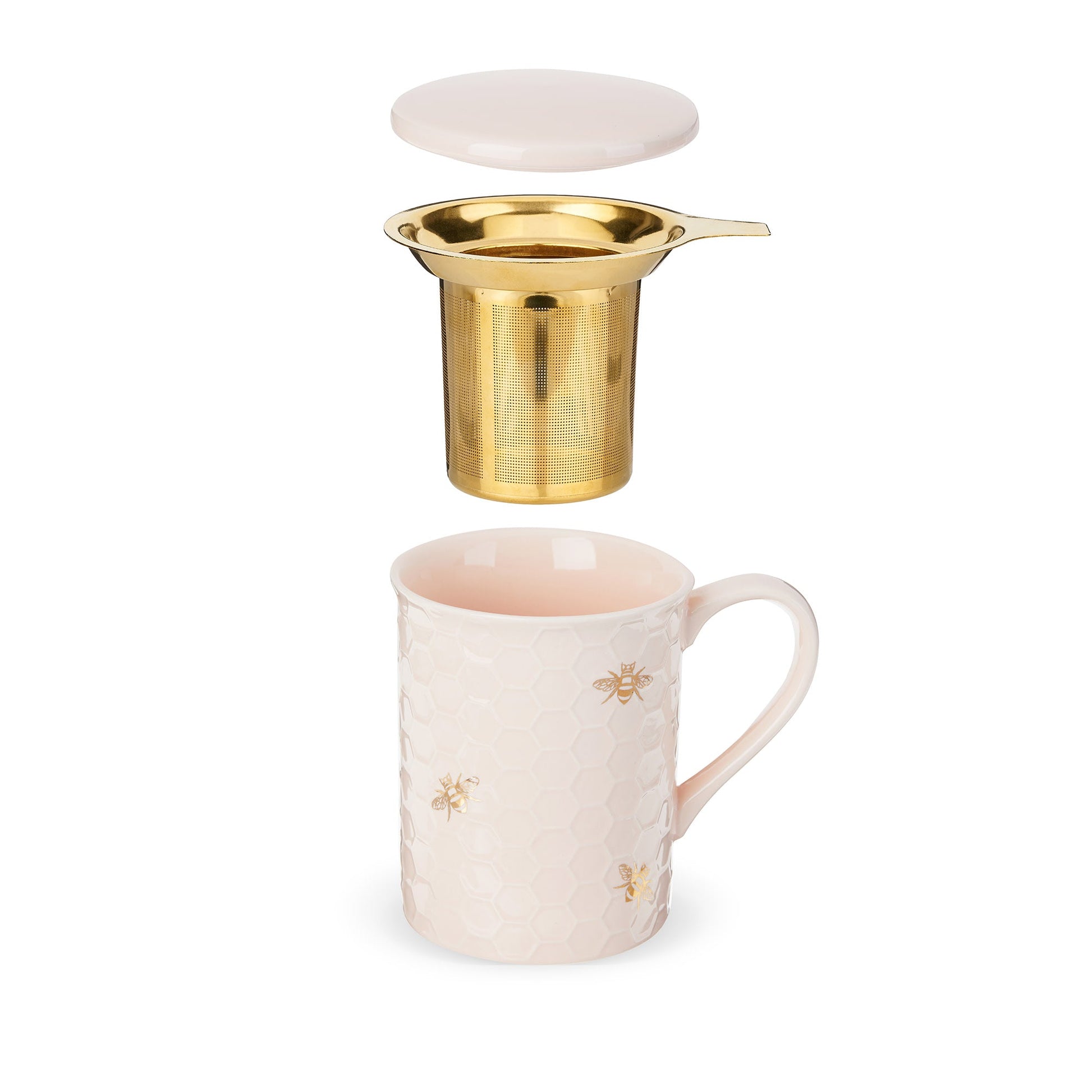 Pinky Up Annette: Honeycomb Ceramic Tea Mug & Infuser