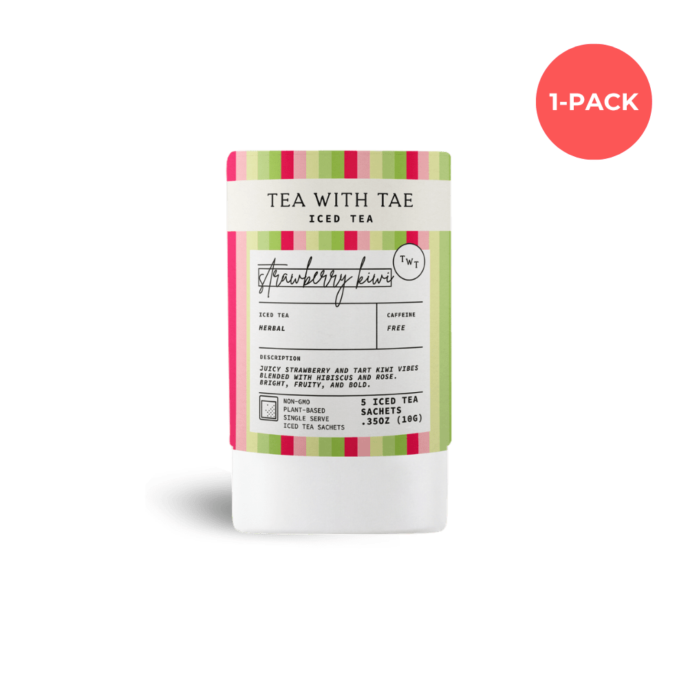 Tea with Tae Strawberry Kiwi Iced Mini Tea Tube (5 iced sachets) Herbal Tea