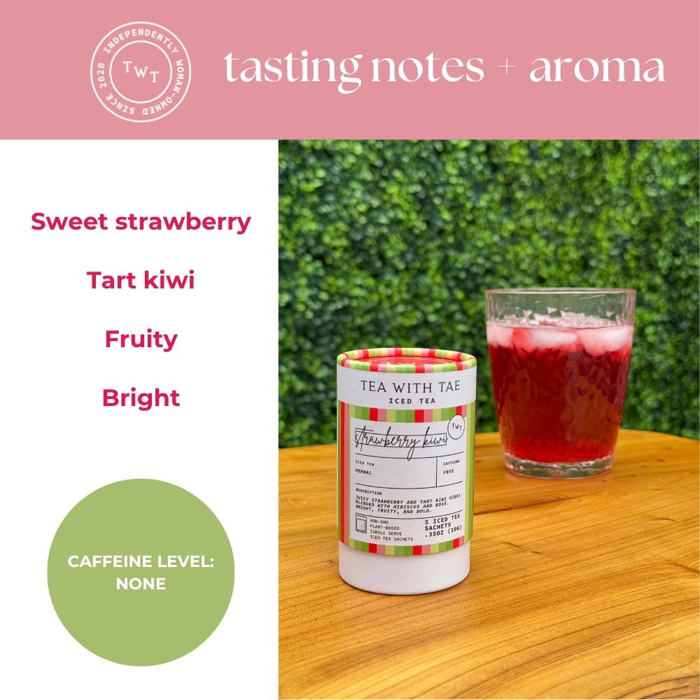 Tea with Tae Strawberry Kiwi Iced Mini Tea Tube (5 iced sachets) Herbal Tea