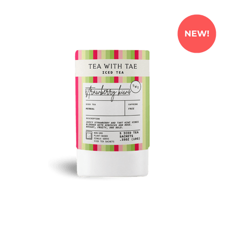 Tea with Tae Strawberry Kiwi Iced Mini Tea Tube (5 iced sachets) Herbal Tea