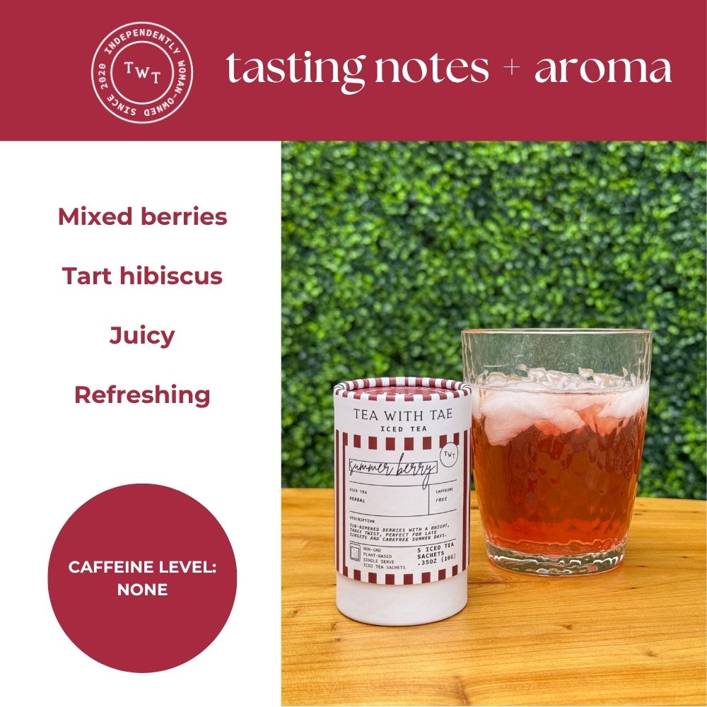 Tea with Tae Summer Berry Iced Mini Tea Tube (5 iced sachets) Herbal Tea