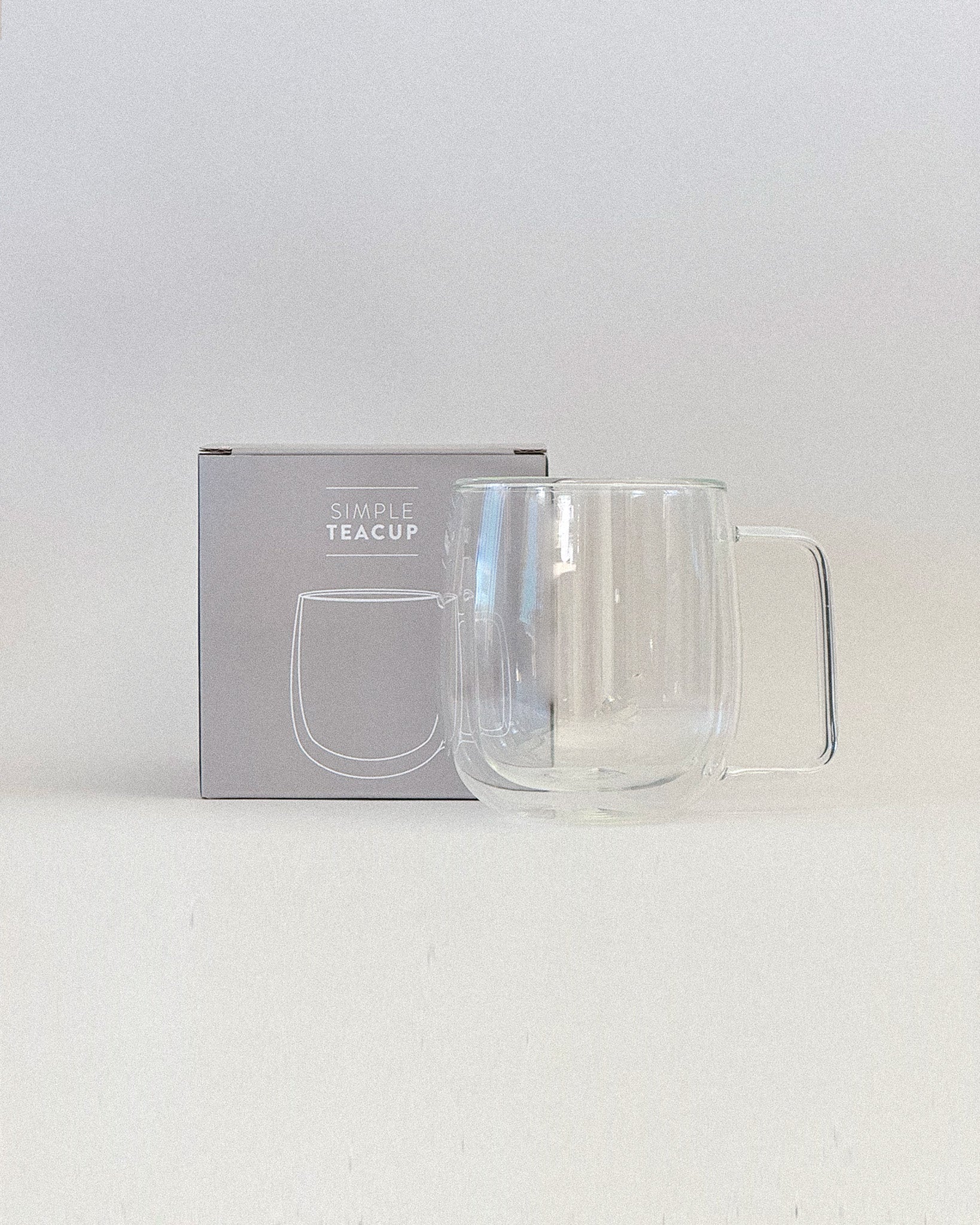 Teappo Simple Teacup, a white ceramic teacup with a minimalist design, shown in the image