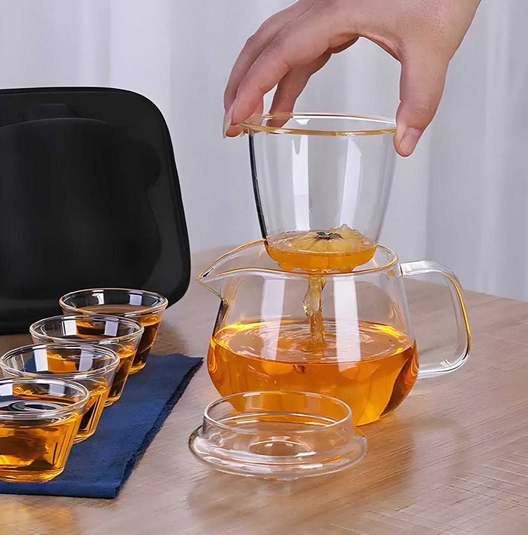 The Tea Explorer Set by Nepal Tea, featuring a selection of loose leaf teas and brewing accessories.