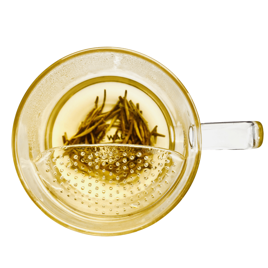The WALL® Tea Infuser by Nepal Tea, a stainless steel infuser designed for brewing loose leaf tea