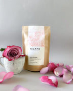 Teappo Rose Oolong, 2.5 oz. package, featuring floral and smooth oolong tea infused with pink rose petals.