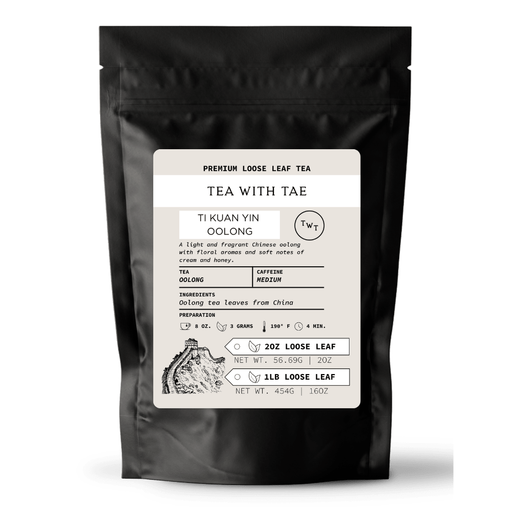 Tea with Tae Ti Kuan Yin Oolong Loose Leaf Tea Pouch (2oz. or 1lb.)