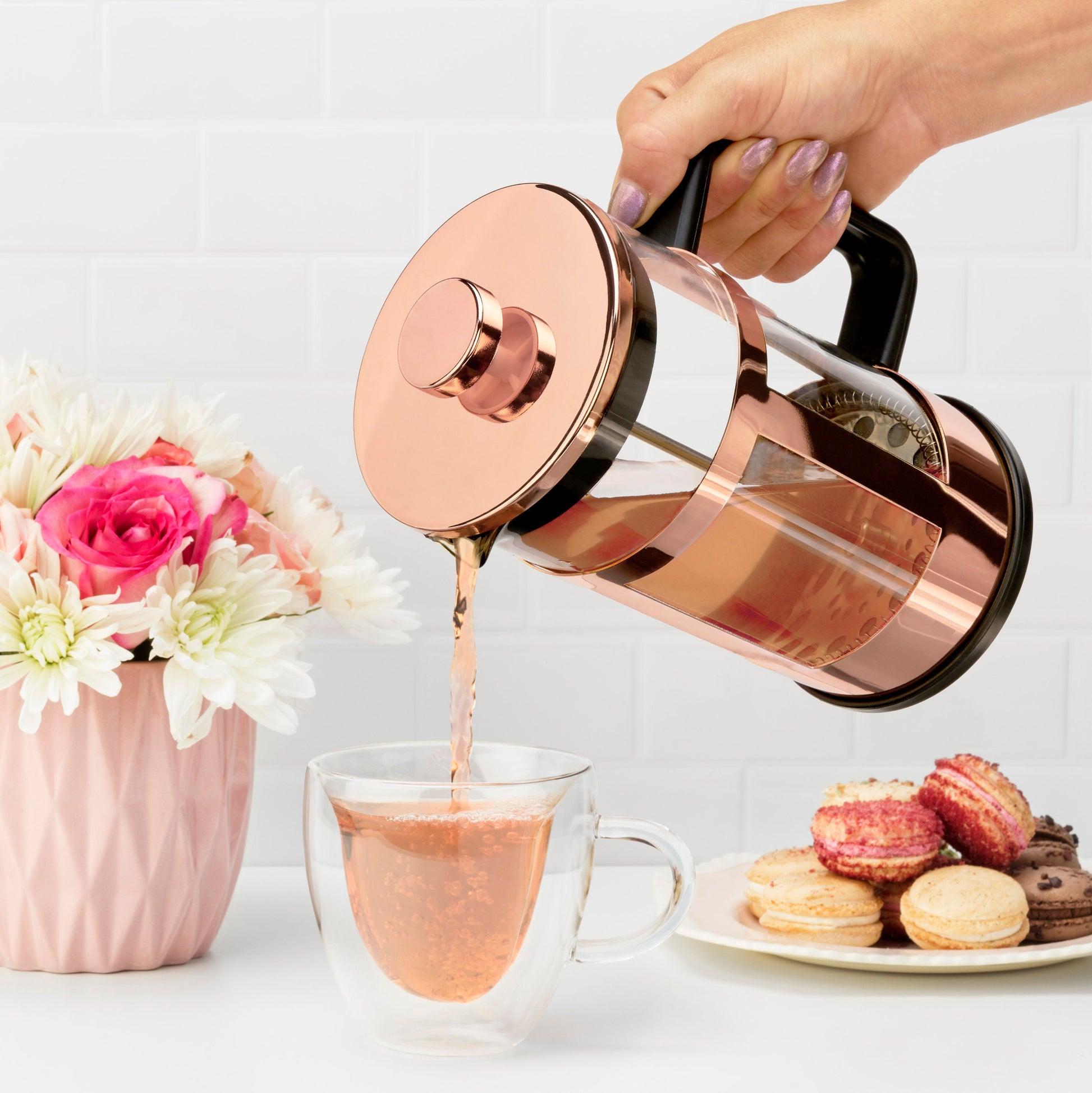 Pinky Up Piper Rose Gold Press Pot