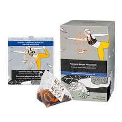 Culinary Teas Organic Turmeric Ginger Peach Black Tea (25 Loose-Leaf Pyramid Teabags Carton)