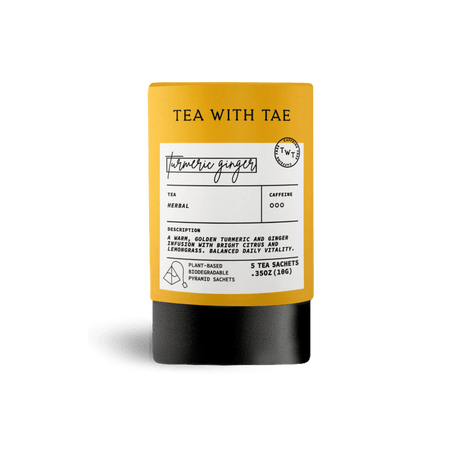 Tea with Tae Turmeric Ginger Mini Tea Tube (5 tea bags) Herbal Tea