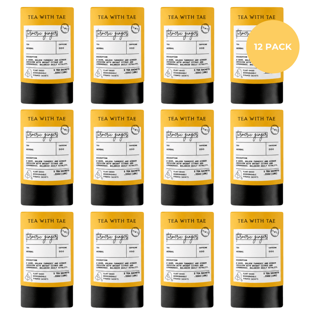 Tea with Tae Turmeric Ginger Mini Tea Tube (5 tea bags) Herbal Tea