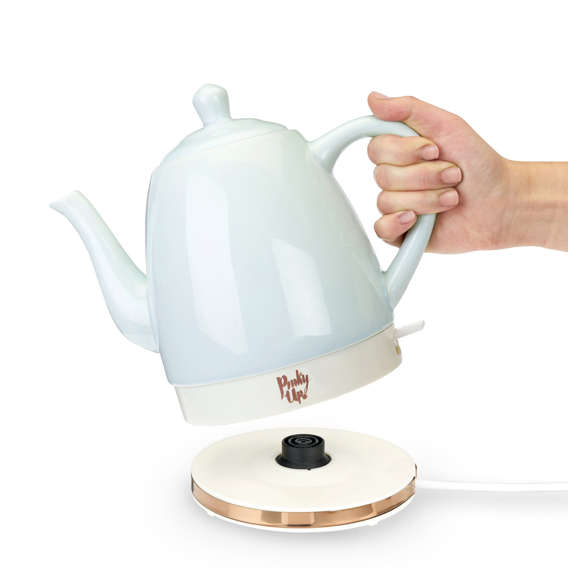 Pinky Up Noelle Ceramic Electric Tea Kettle in Mint
