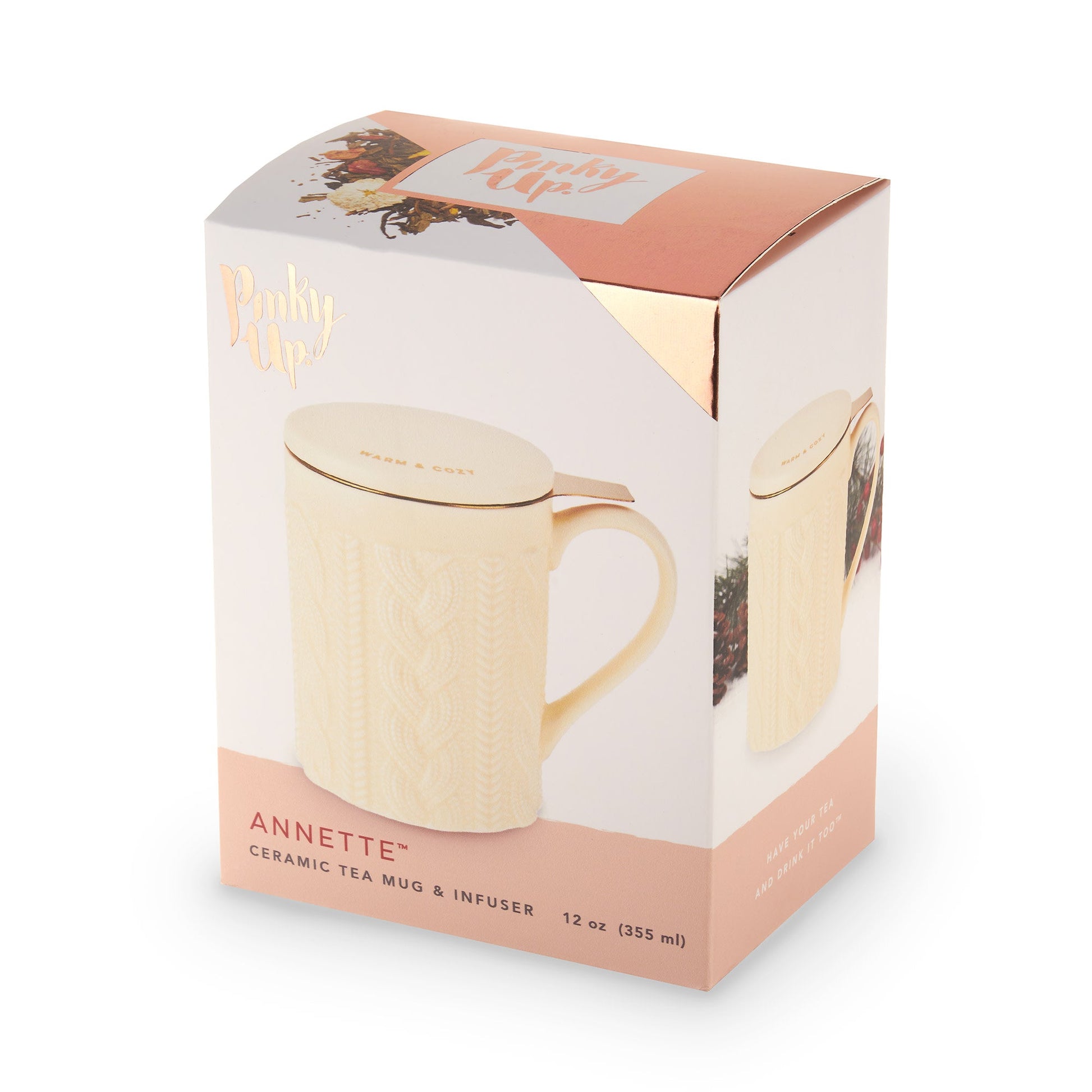 Pinky Up Annette Knit Ceramic Tea Mug & Infuser