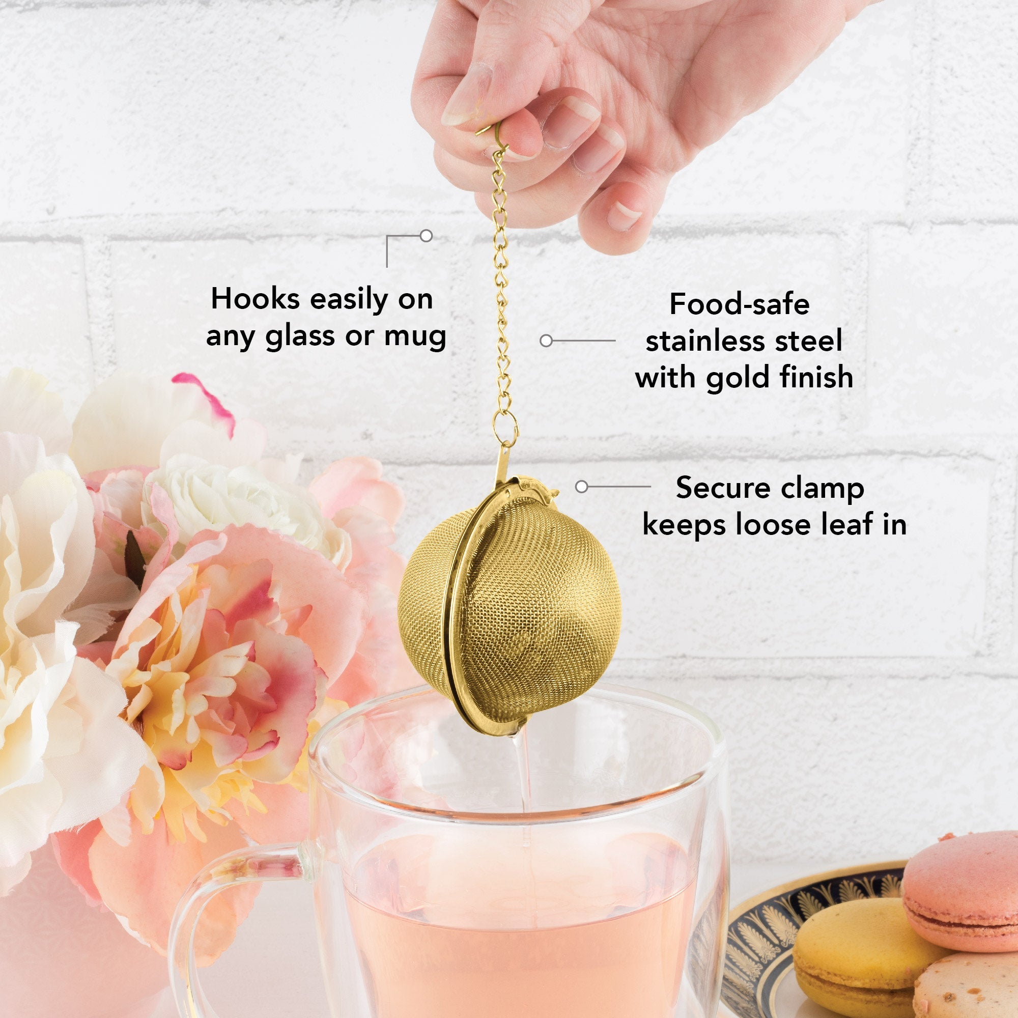 Pinky Up Small Tea Infuser Ball in Gold