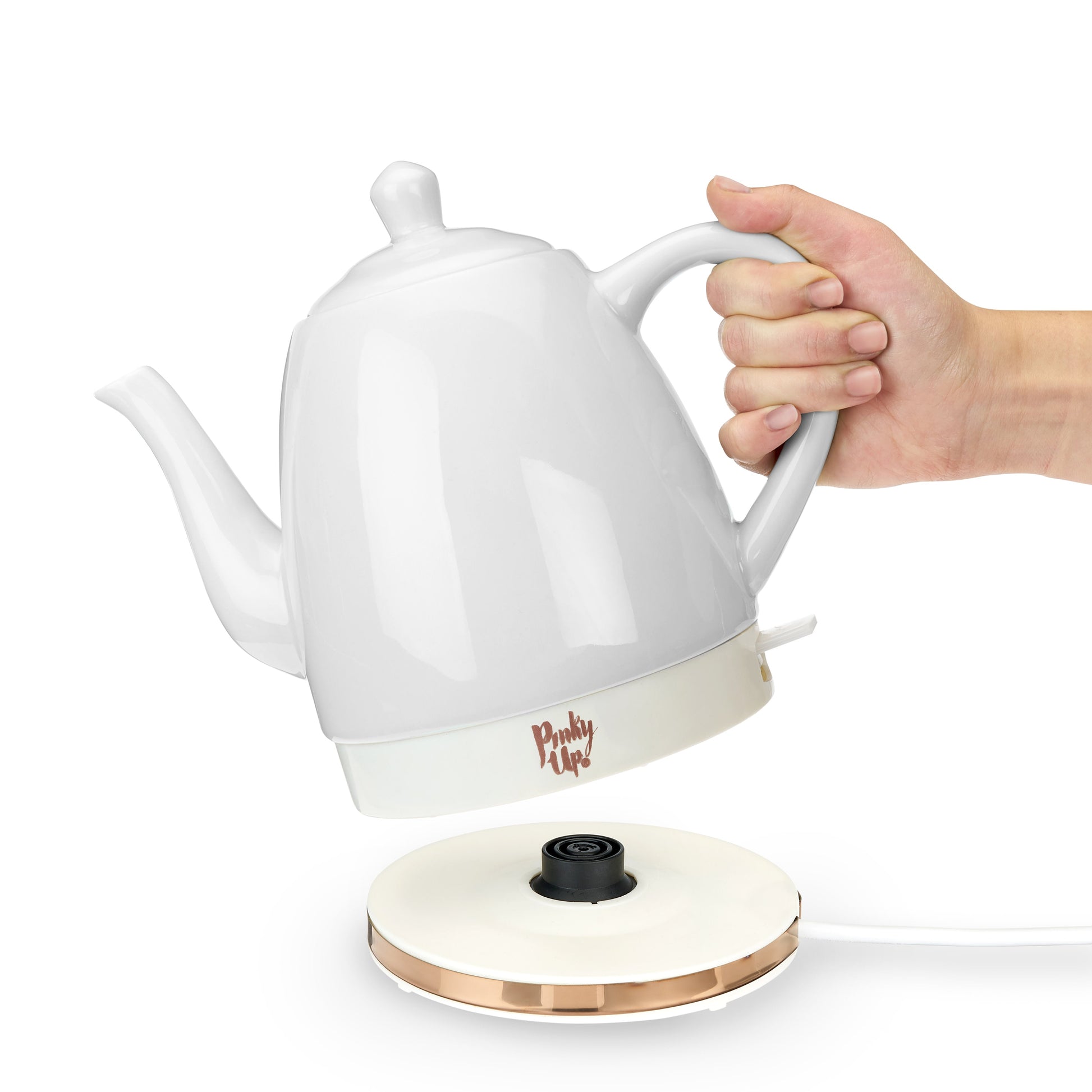 Pinky Up Noelle Ceramic Electric Tea Kettle in Grey