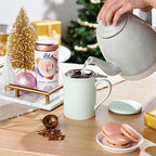 Pinky Up Noelle Ceramic Electric Tea Kettle in Grey, featuring a sleek design suitable for brewing tea.