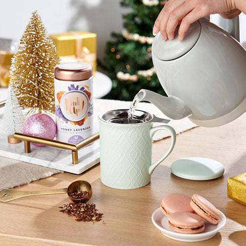 Pinky Up Noelle Ceramic Electric Tea Kettle in Grey