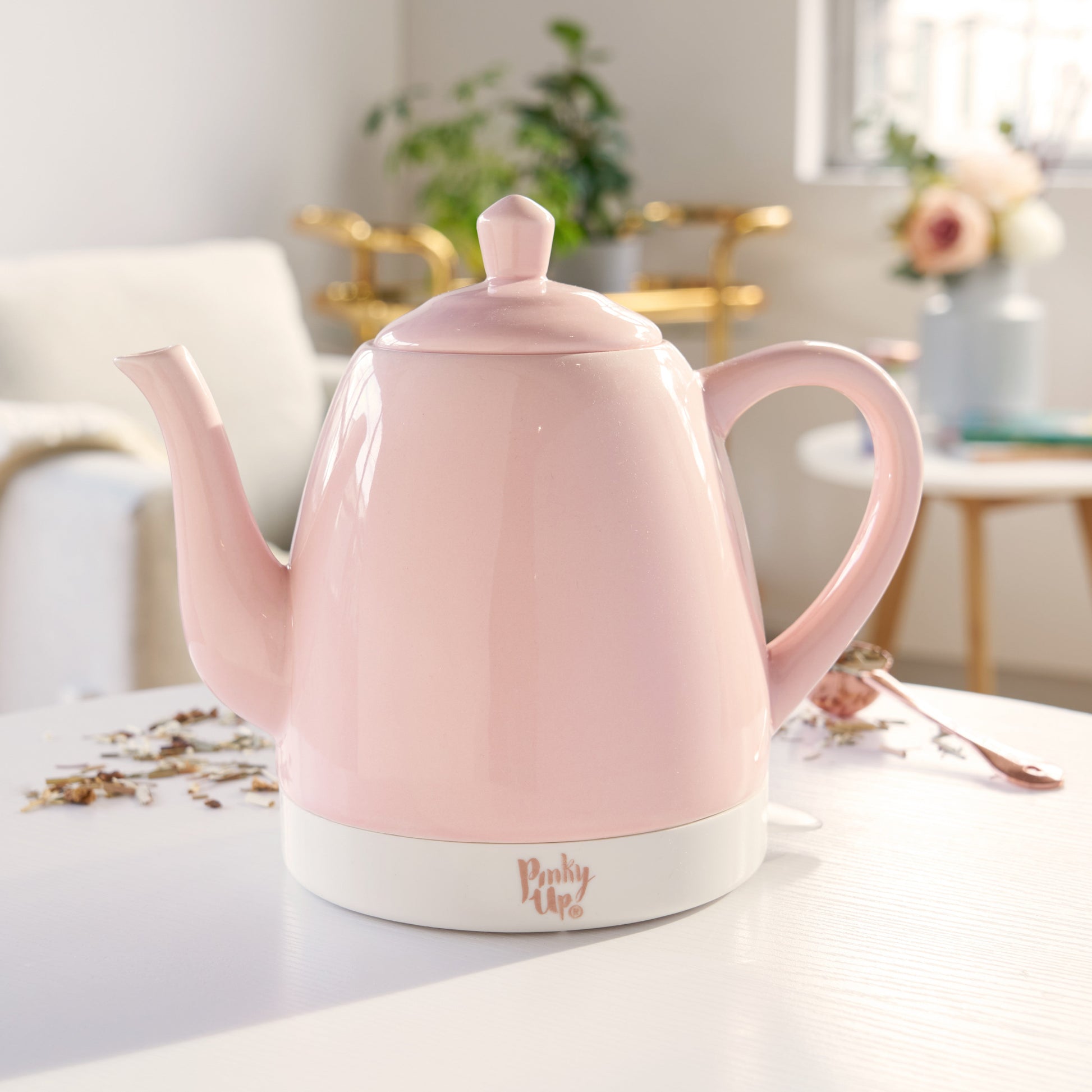 Pinky Up Noelle™ Pink Ceramic Electric Tea Kettle