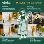 Aprika Life Dark Bamboo Matcha Whisk (100 Prongs)