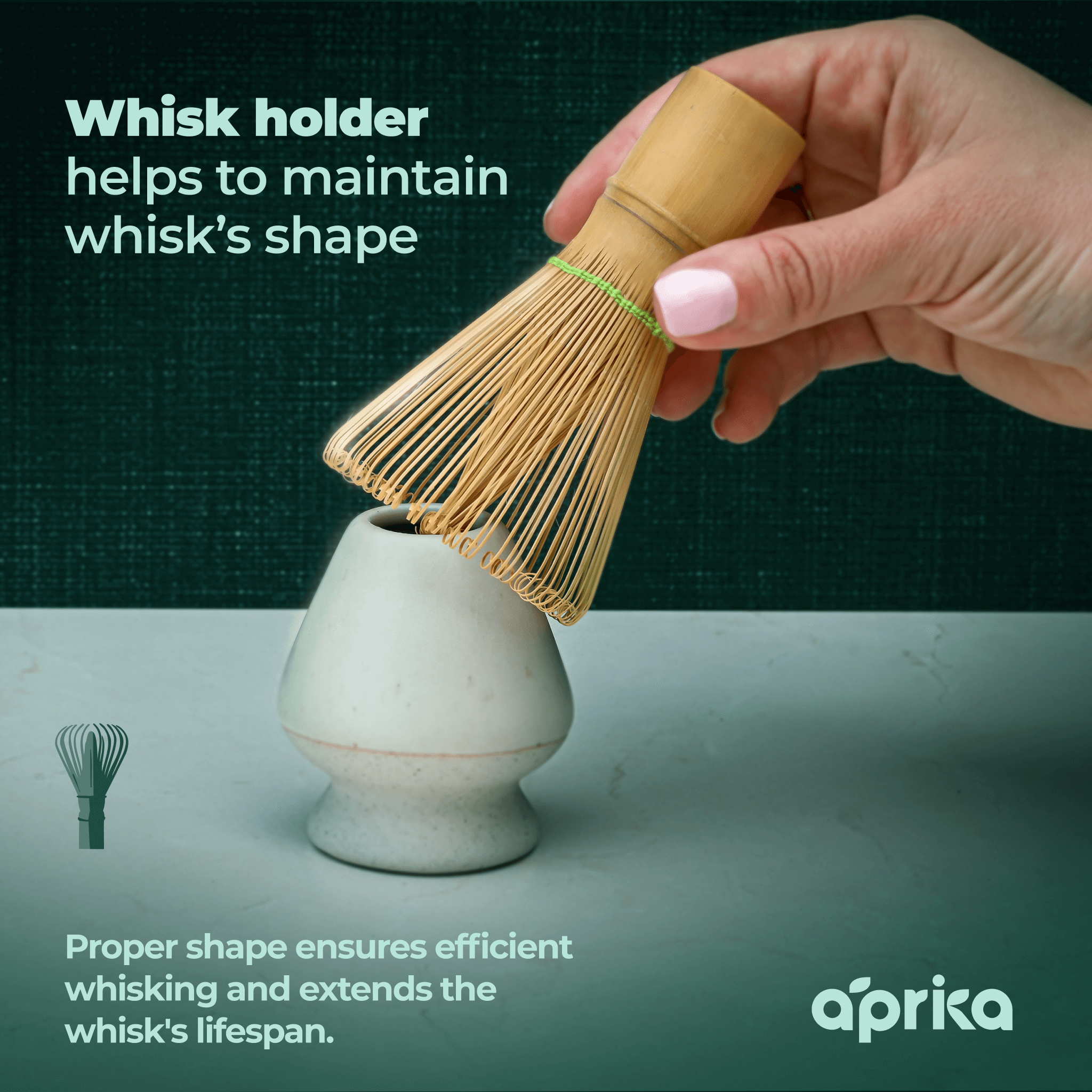 Aprika Life Bamboo Matcha Whisk (100 Prongs)