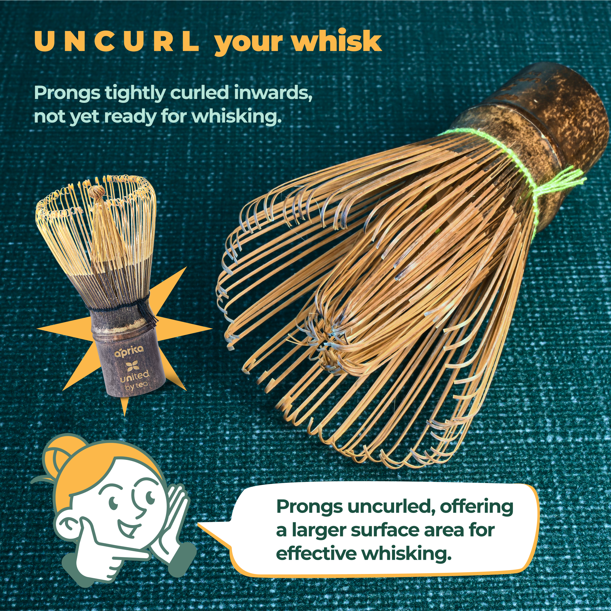Aprika Life Dark Bamboo Matcha Whisk (100 Prongs)