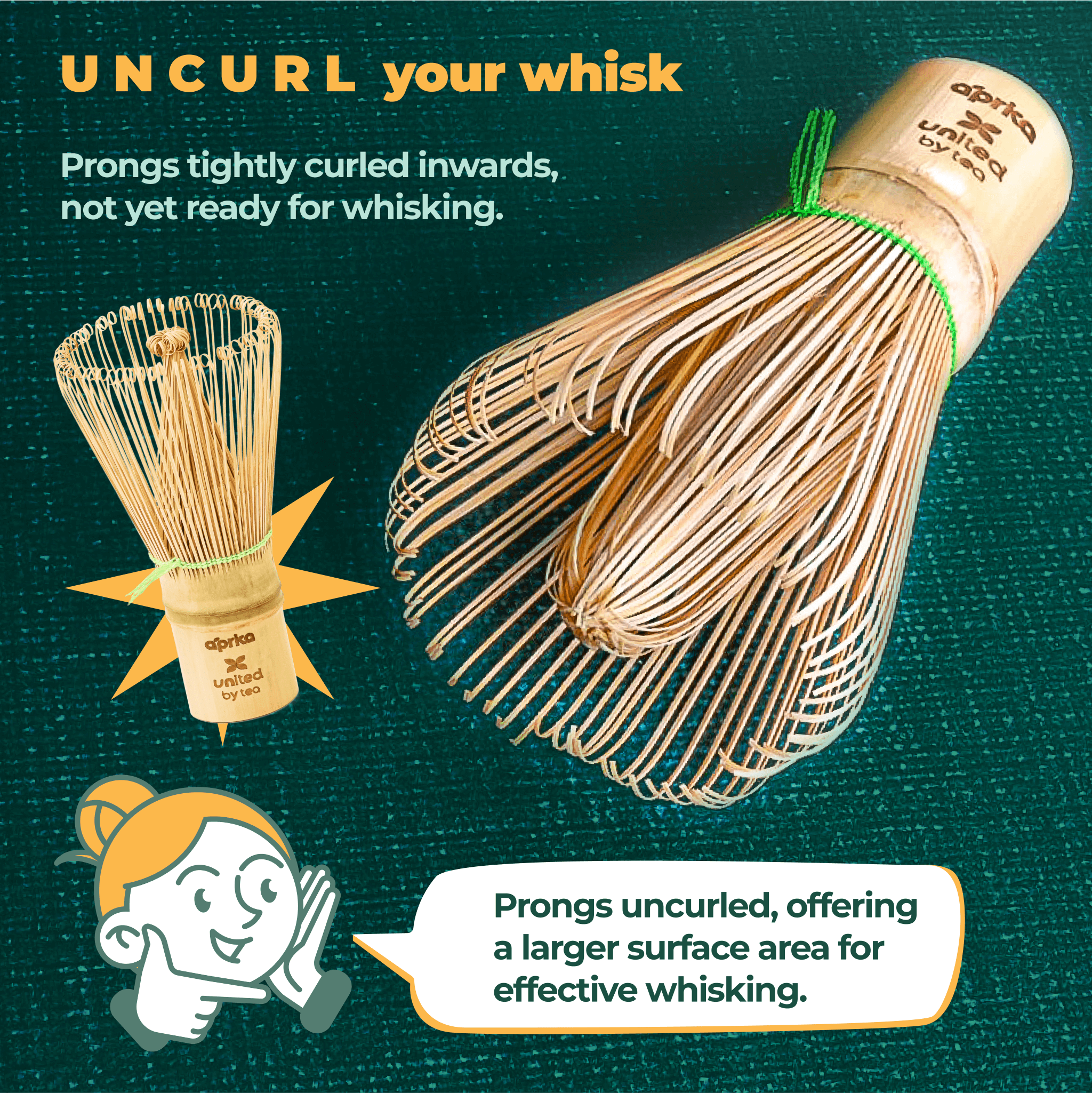 Aprika Life Bamboo Matcha Whisk (100 Prongs)
