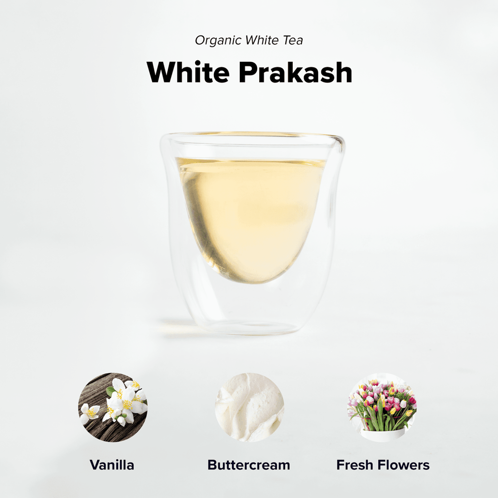 White Prakash from Nepal Tea, a loose leaf white tea displayed in a natural setting