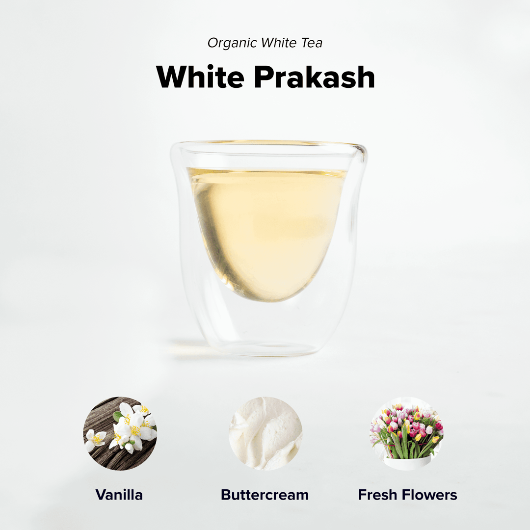 White Prakash from Nepal Tea, a loose leaf white tea displayed in a natural setting